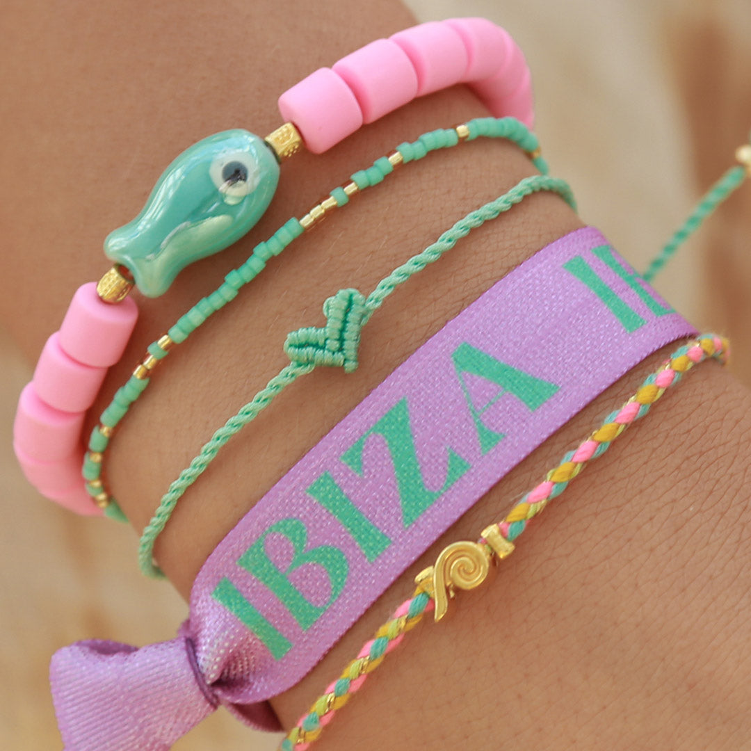 Bracelet coeur Love Ibiza turquoise
