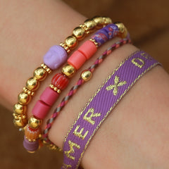 Armband goldene Kugel Pfirsich