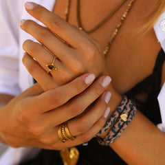 Gouden ring twisted Tiger Eye