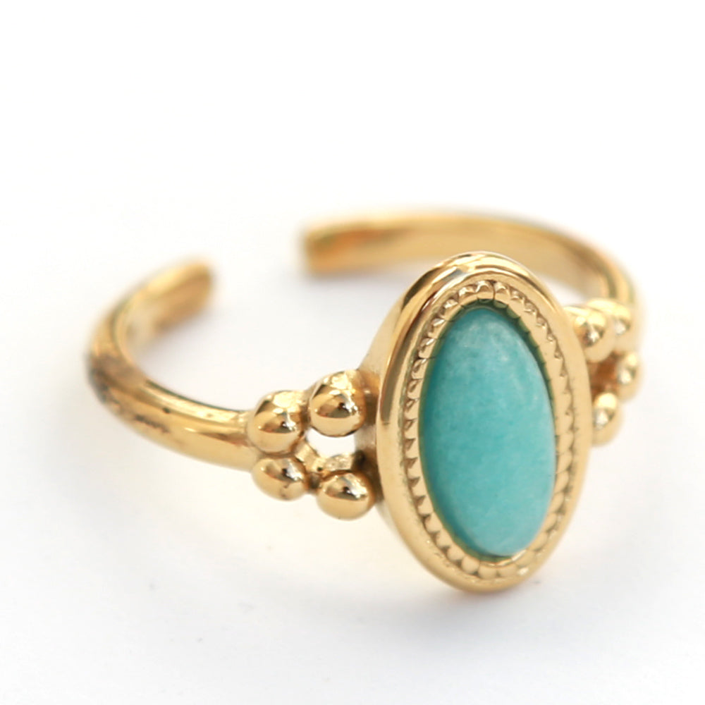 Golden ring oval turquoise