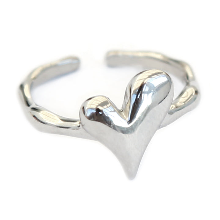 Silver ring forever heart