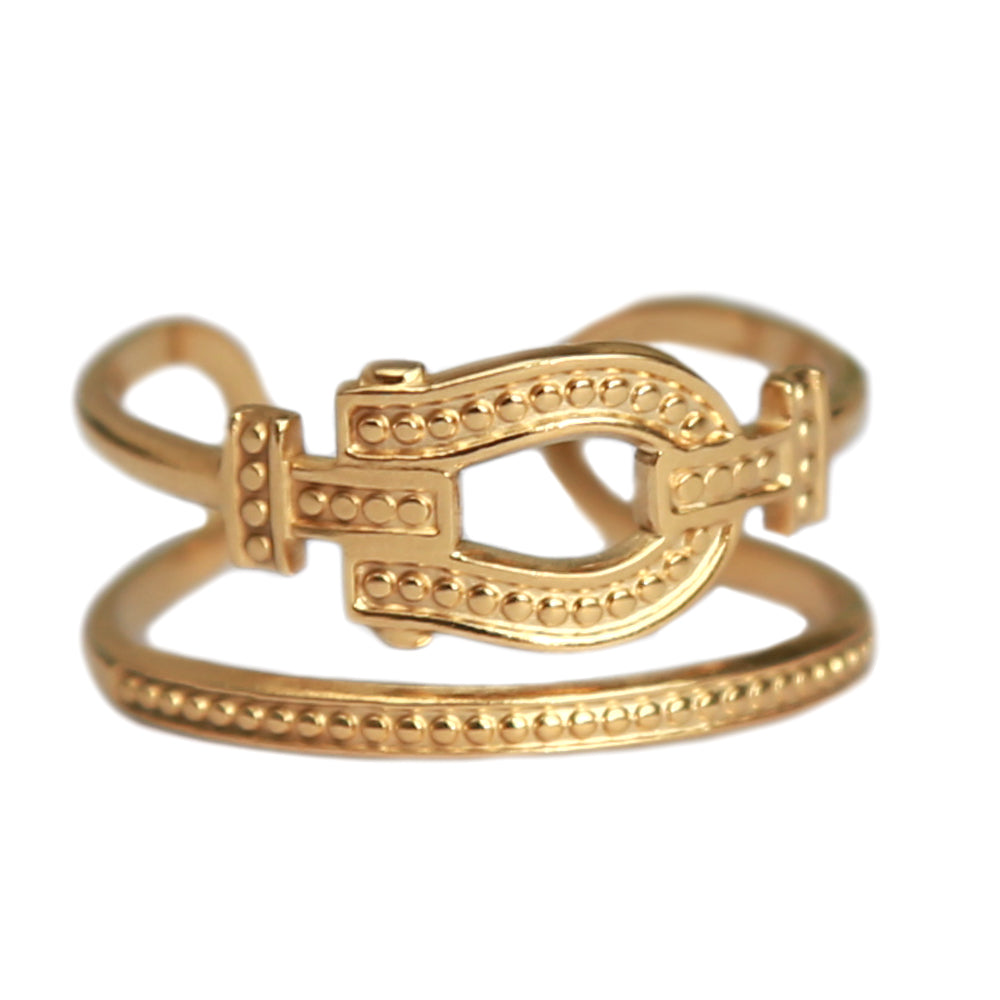 Gold ring buckle