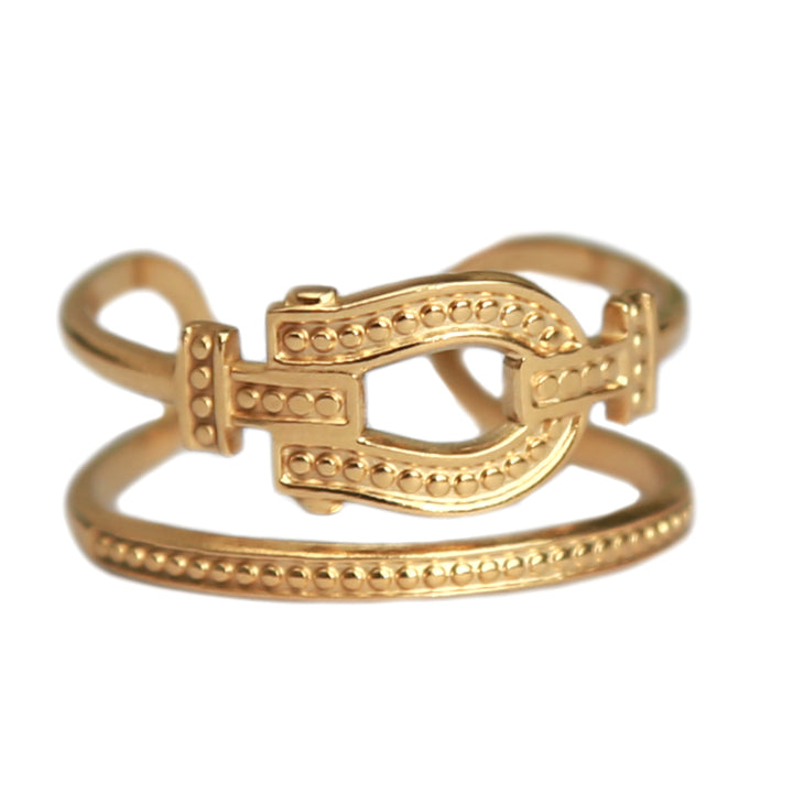 Gold ring buckle