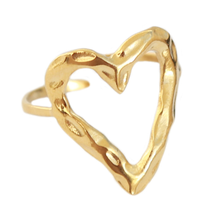 Gouden ring open hearted