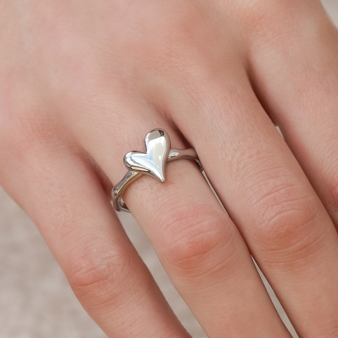 Bague en argent coeur éternel