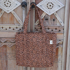 Blockprint schultertasche Leoparden