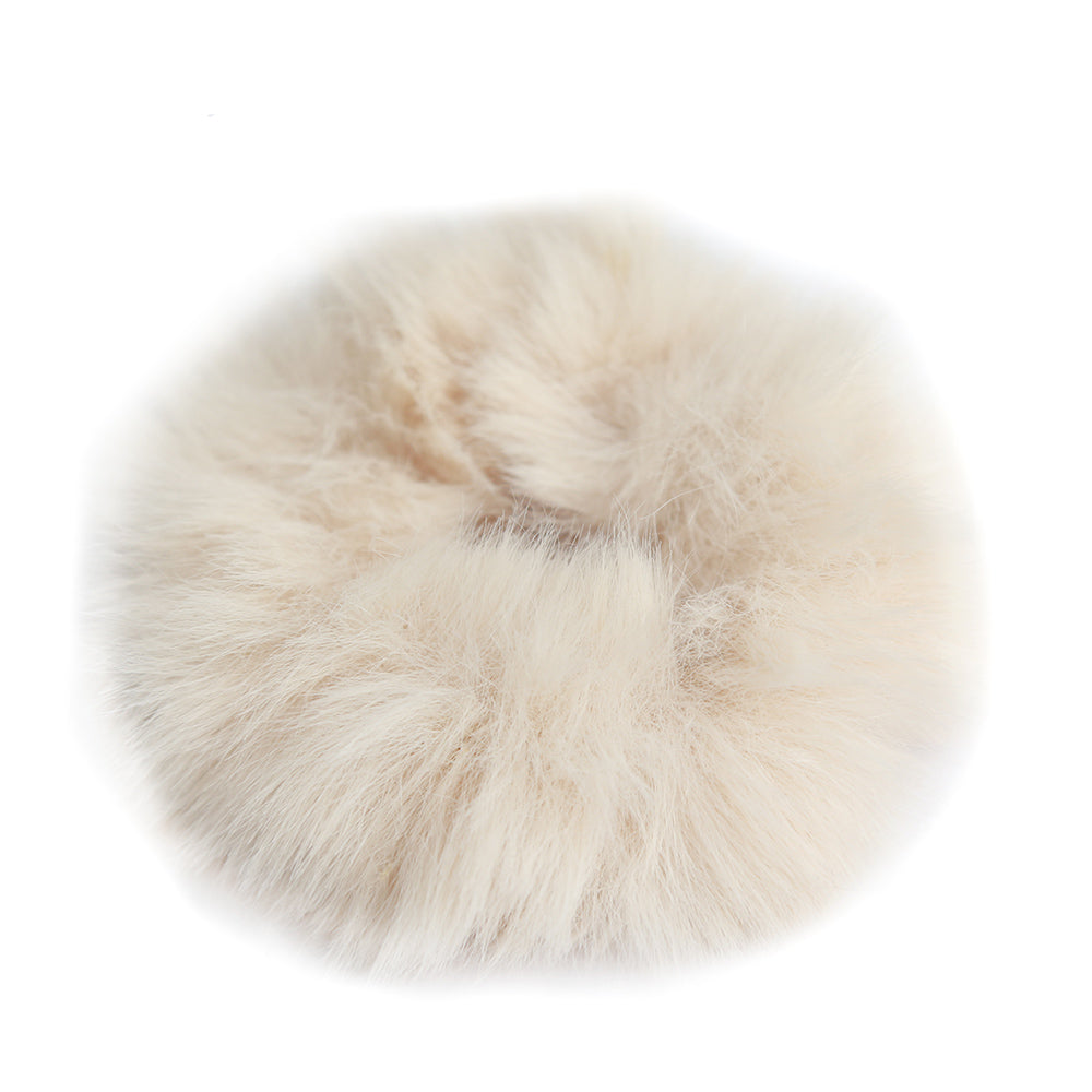 Scrunchie faux fur creme mini