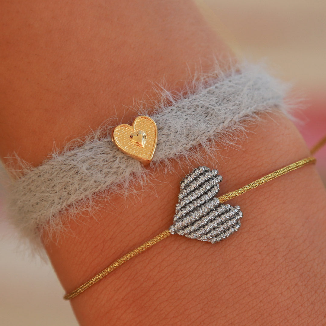 armbanden set grijs hart