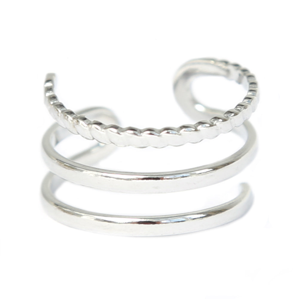 Silver ring twisted