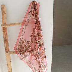 Satijnen bandana sjaal rose barok
