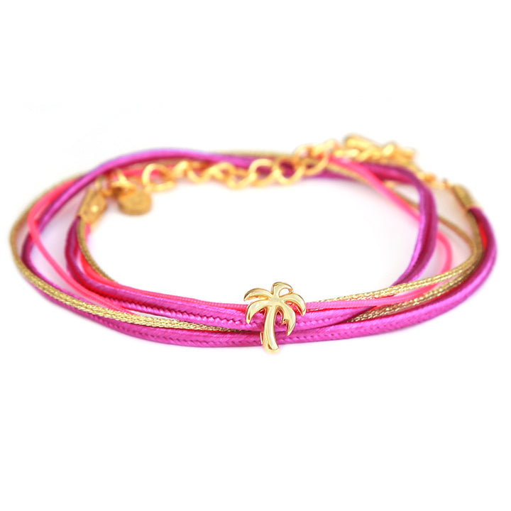 Wrap bracelet pink palm