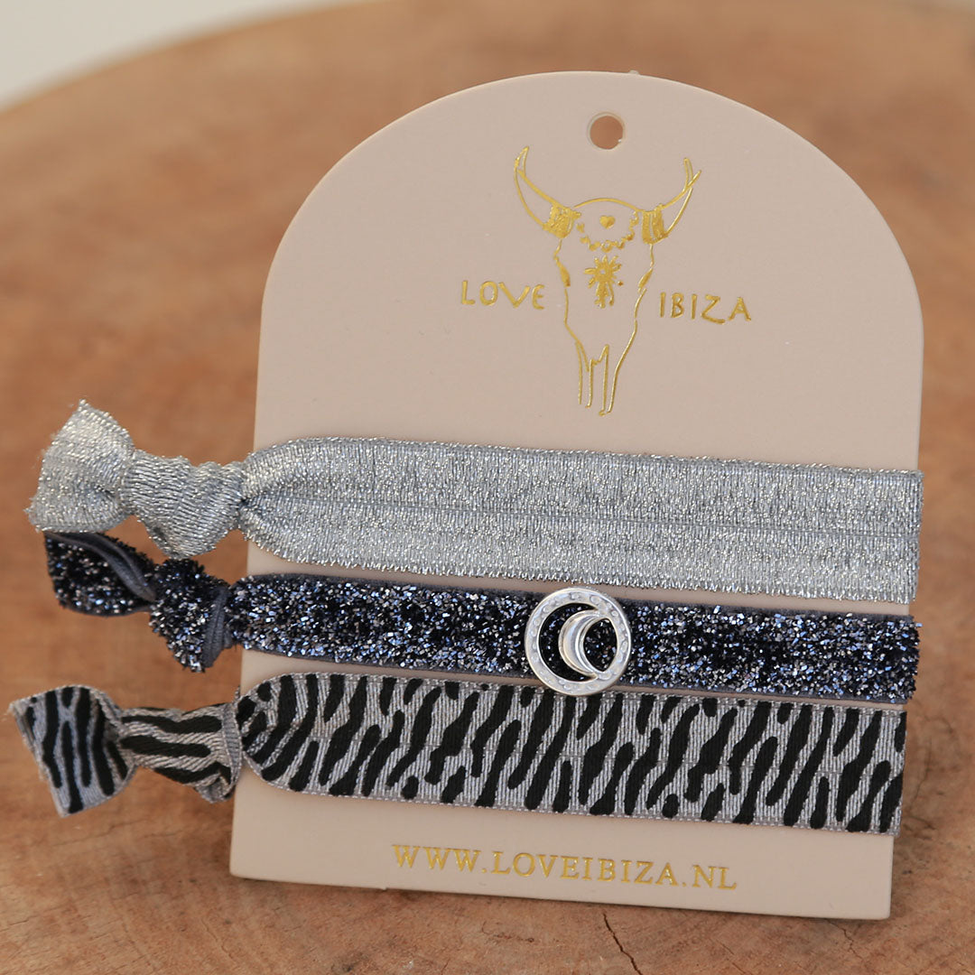 Ibiza elastiekjes zebra glitter