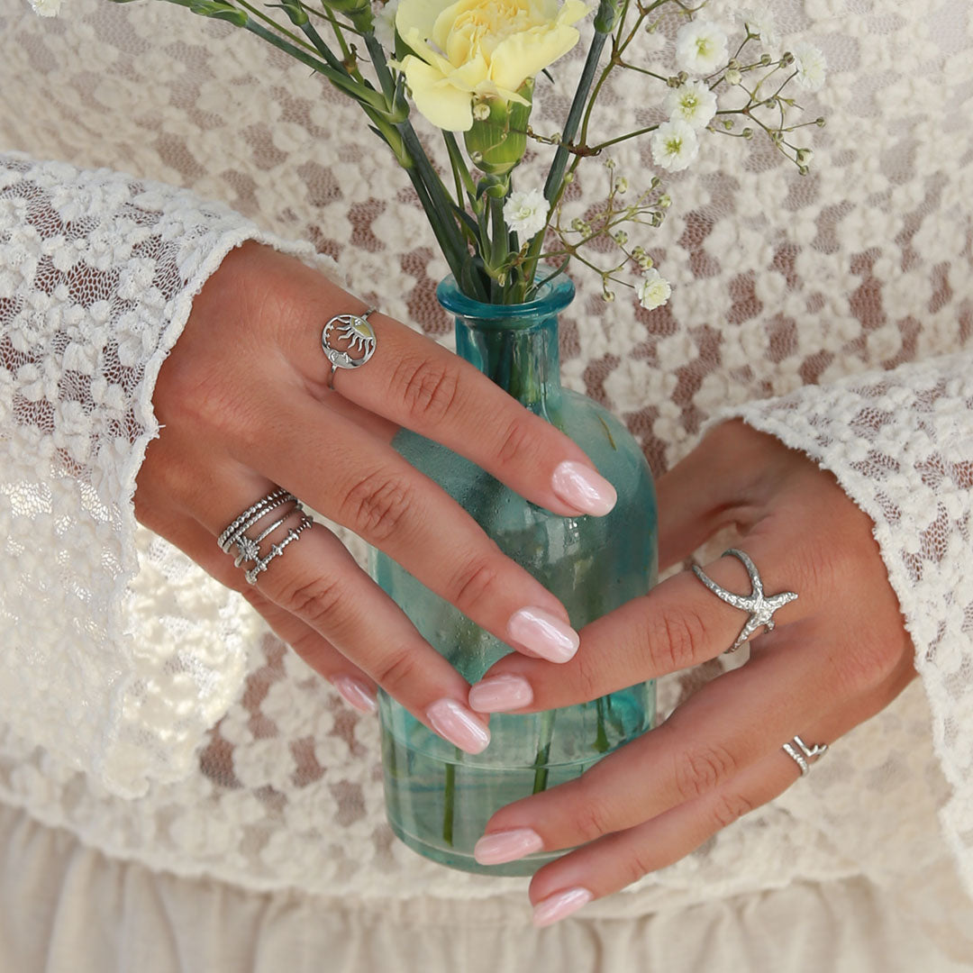 bague en argent lever du soleil