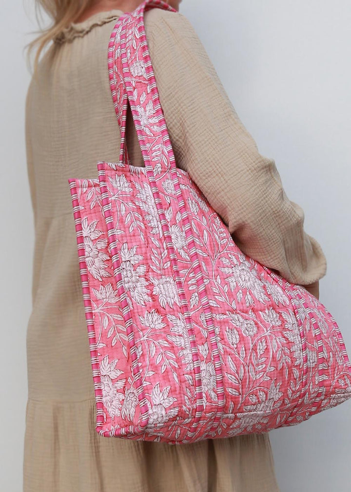 Blockprint shoulder bag pink