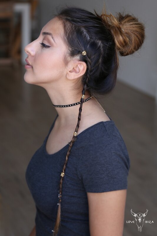 Bijoux de cheveux perles or