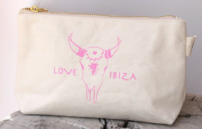 Make-up tasje Love Ibiza pink