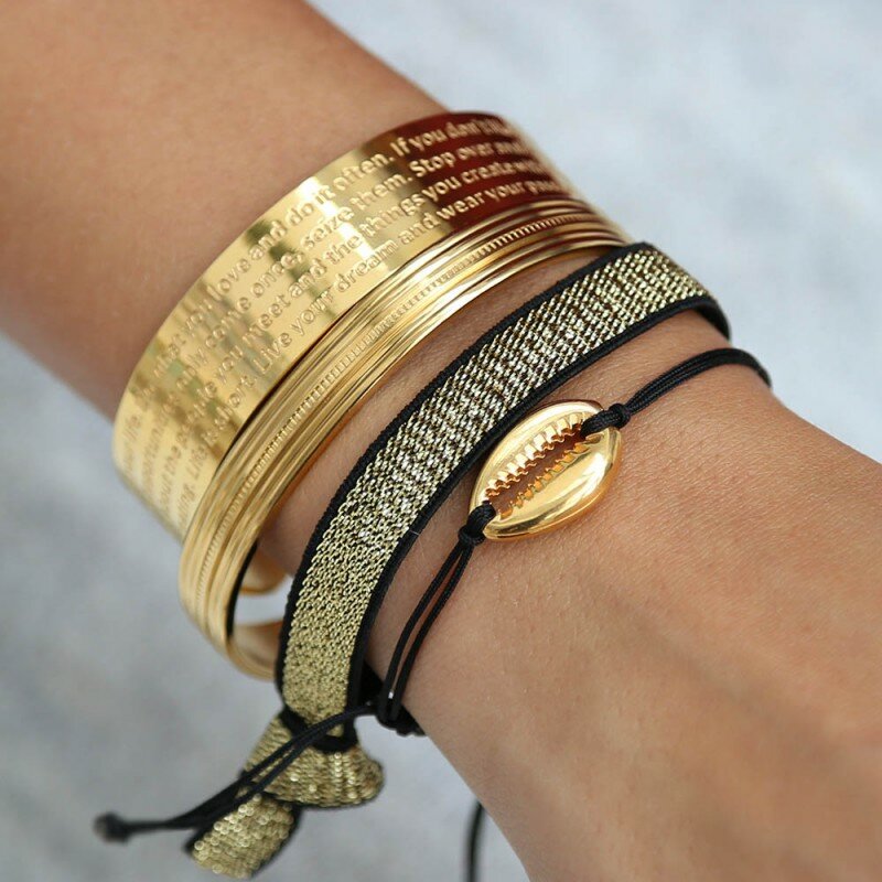 Armband black gold shell