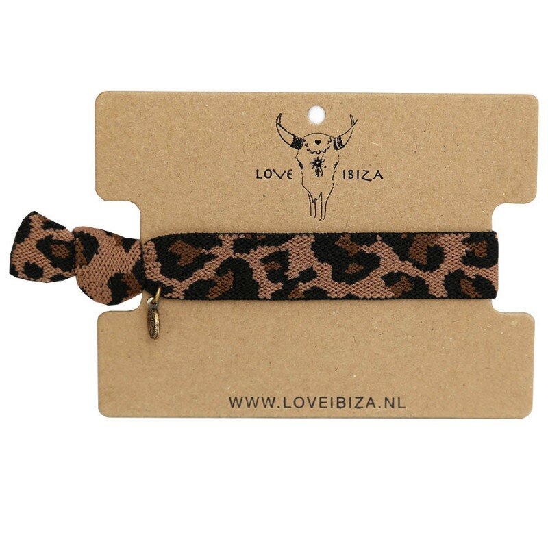Woven bracelet Leopard brown