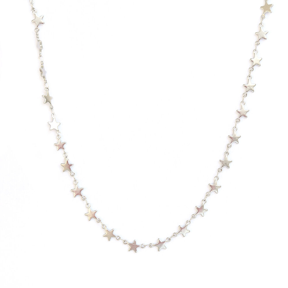 Collier en argent ciel plein d'étoiles