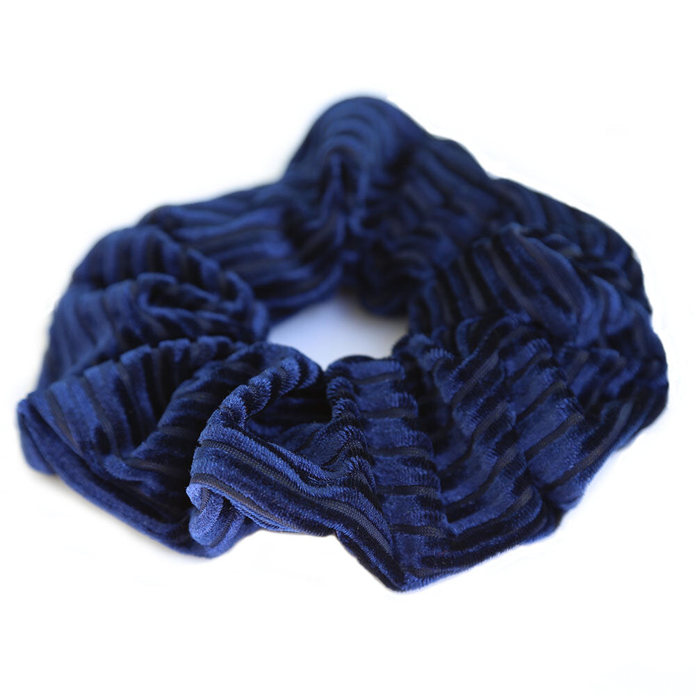 Velvet rib scrunchie blue