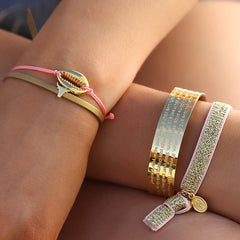 Bracelet coquille corail or