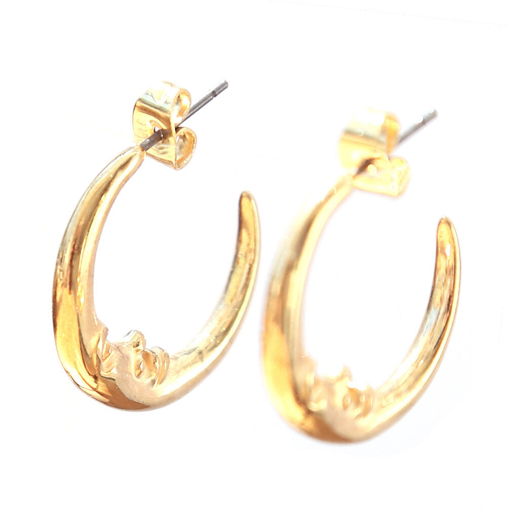 Gold earrings moon