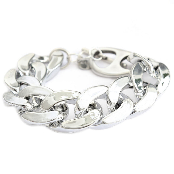 Bracelet large chain silver