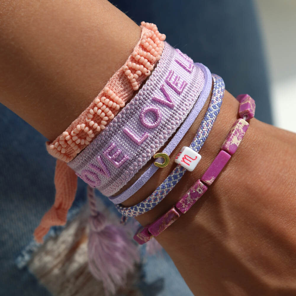 Armband for good luck - lilac gold