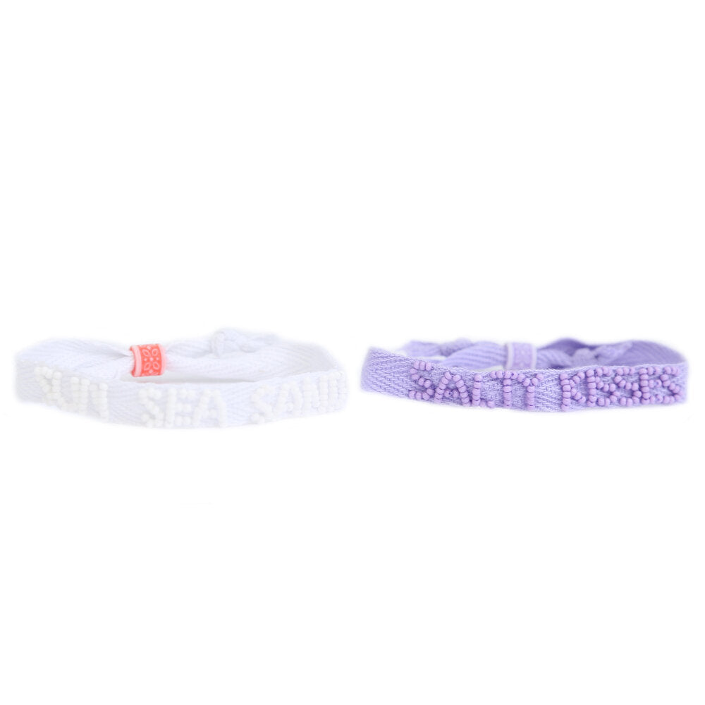 Sun sea sand & salty kisses set van 2 armbandjes