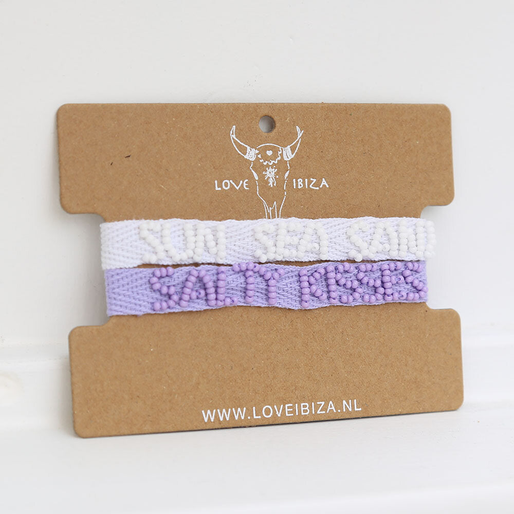 Sun sea sand & salty kisses set van 2 armbandjes