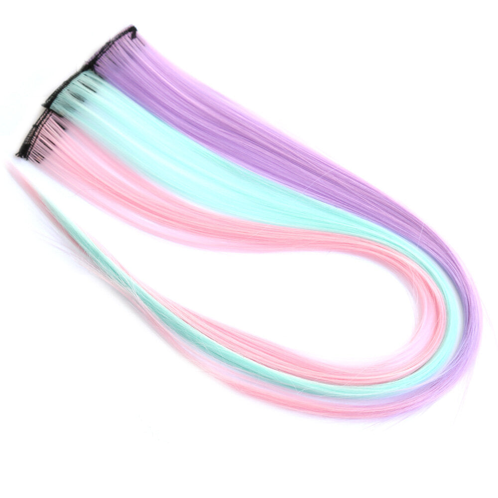 Extensions de cheveux clips pastel lot de 3