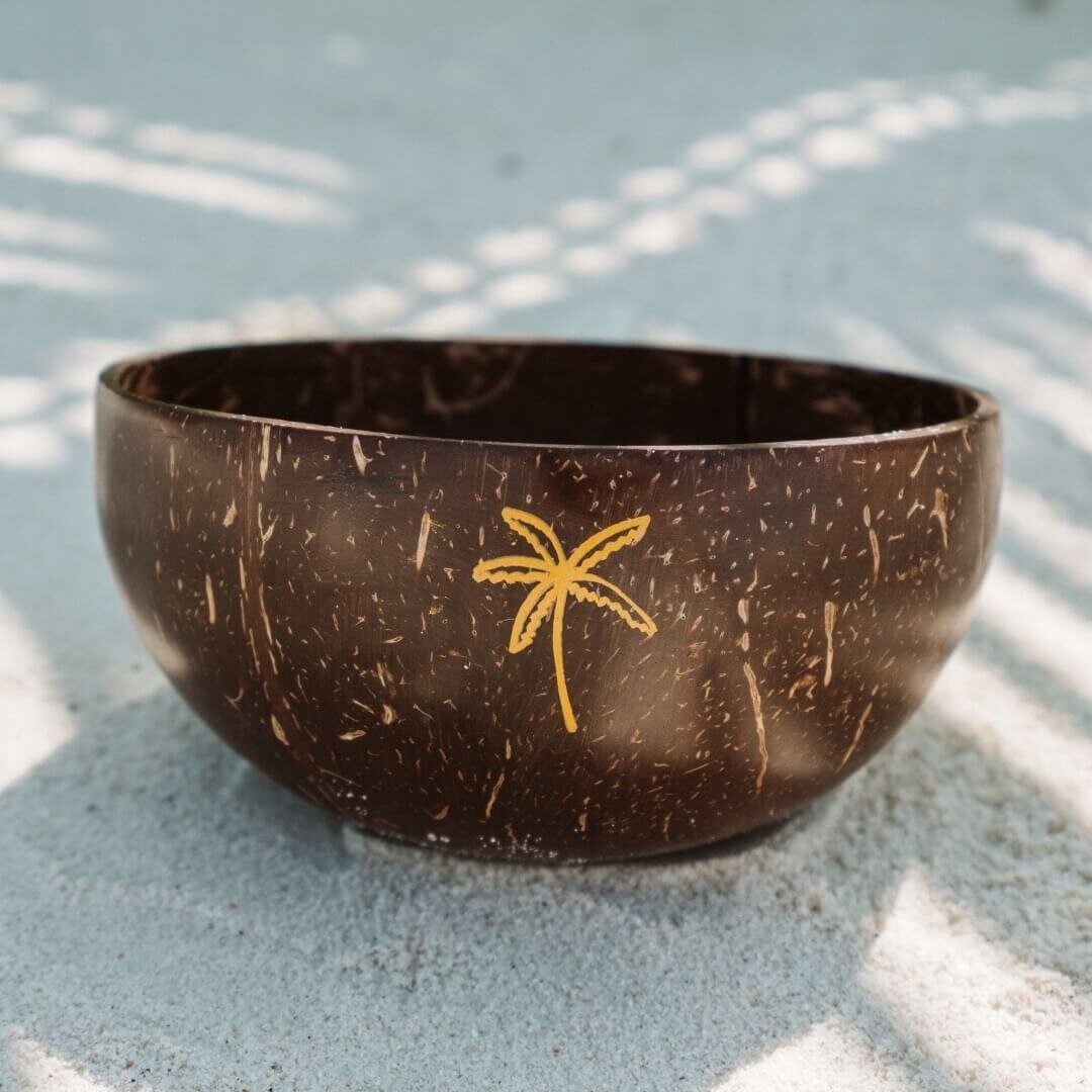 Salty Luxe palm tree coconut bowl & fork combo limited edition