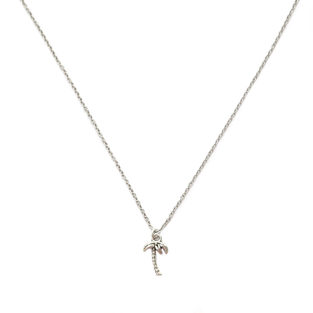 Zilveren ketting palm tree