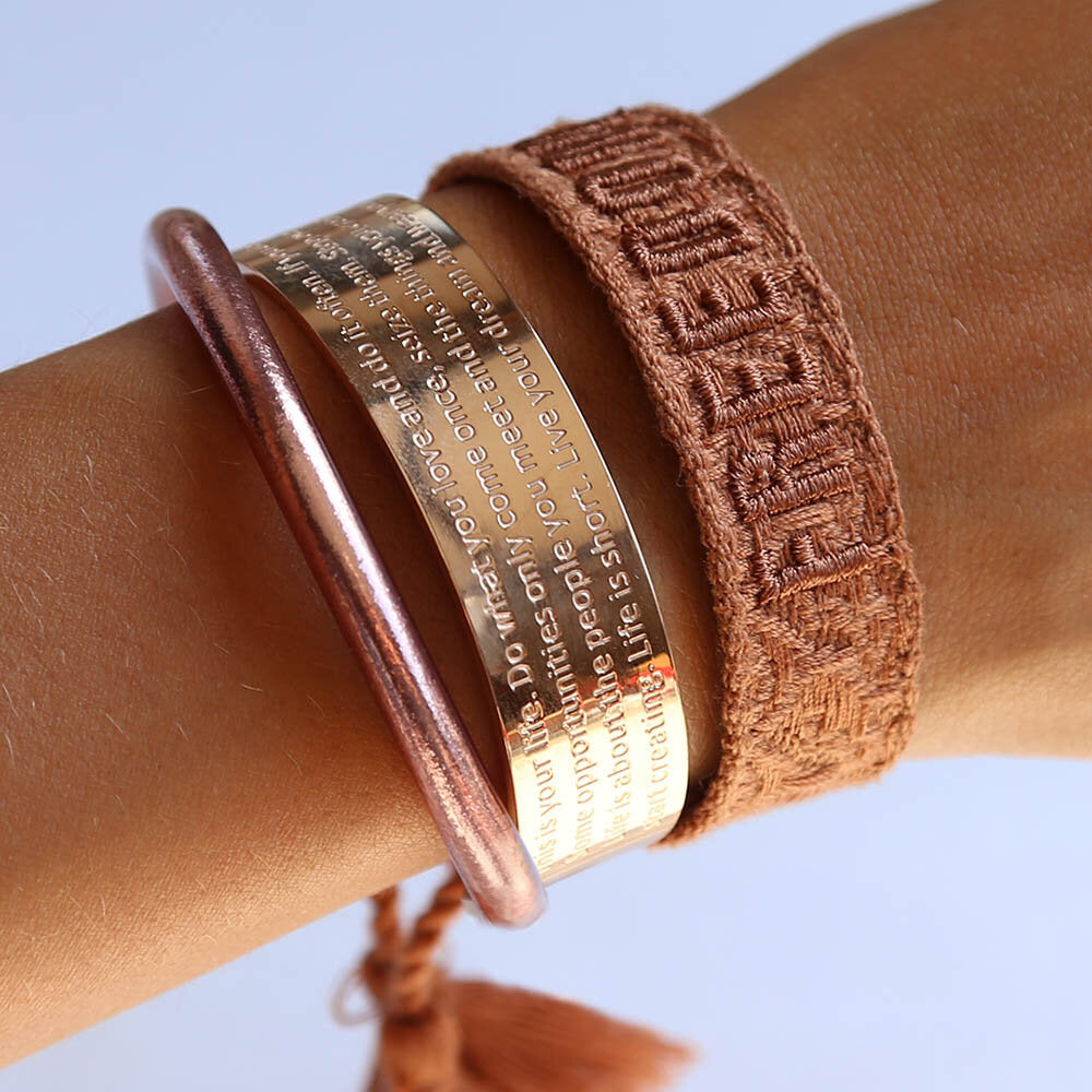 Woven bracelet freedom copper