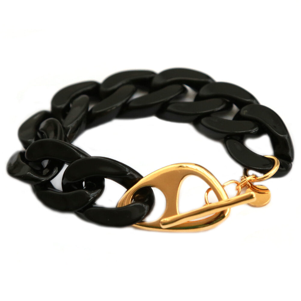 Bracelet chain black gold