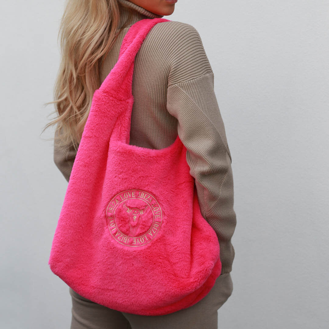 Bag it's so fluffy hot pink - incl. poche