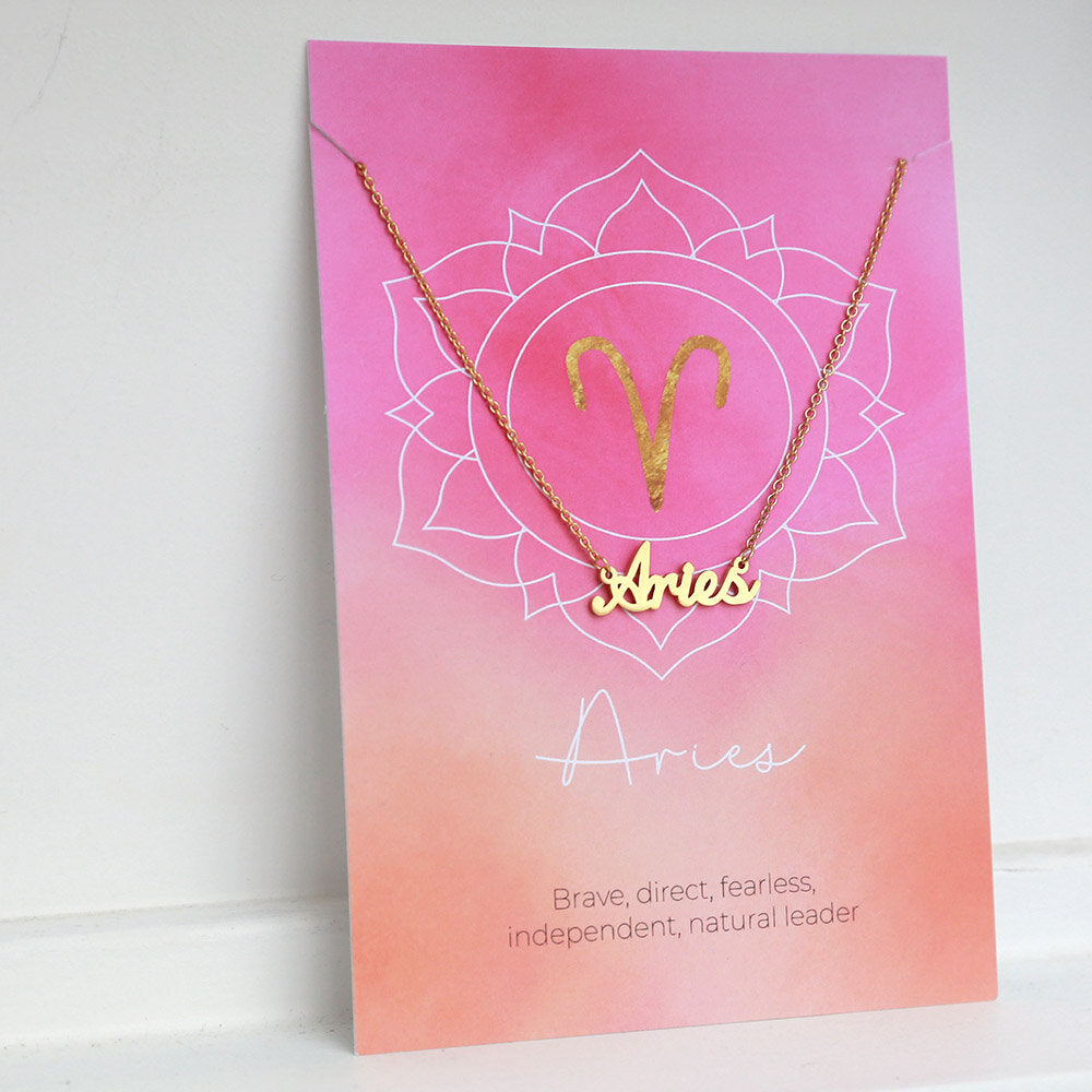 Gold necklace aries