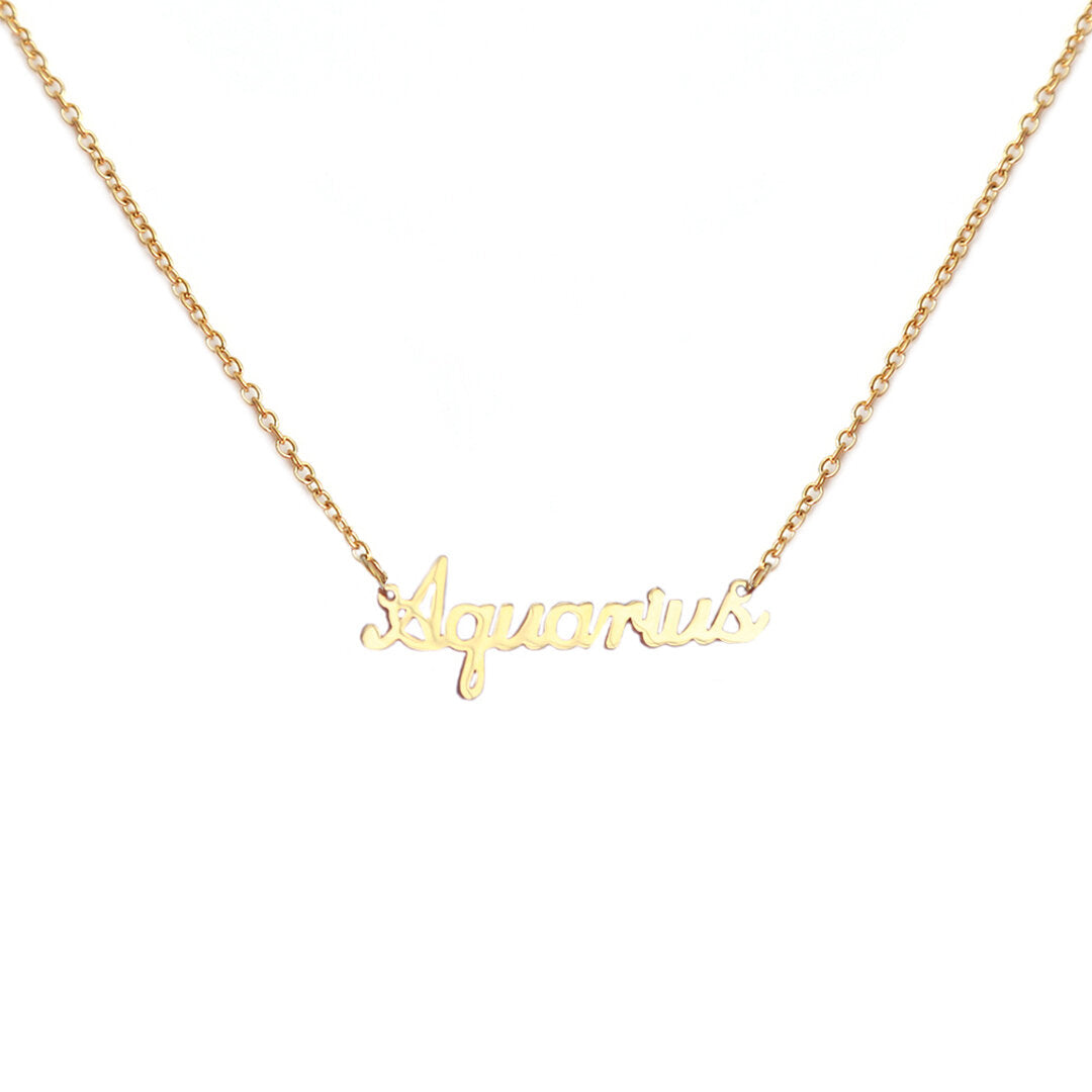 Gold necklace aquarius