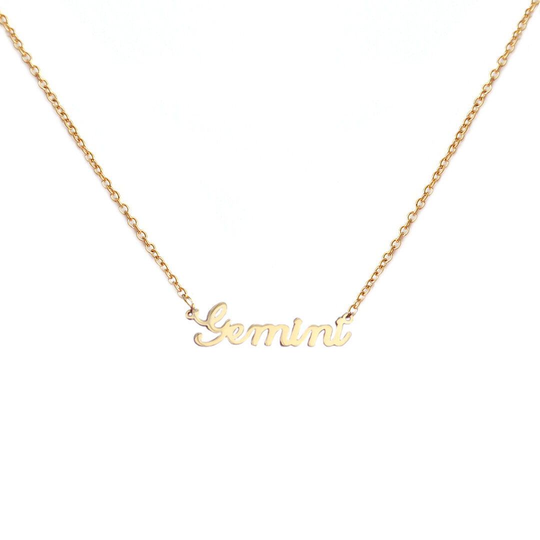 Gold necklace gemini