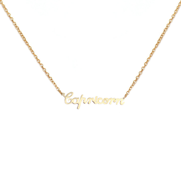 Gold necklace capricorn
