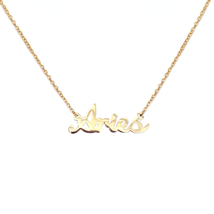 Gold necklace aries