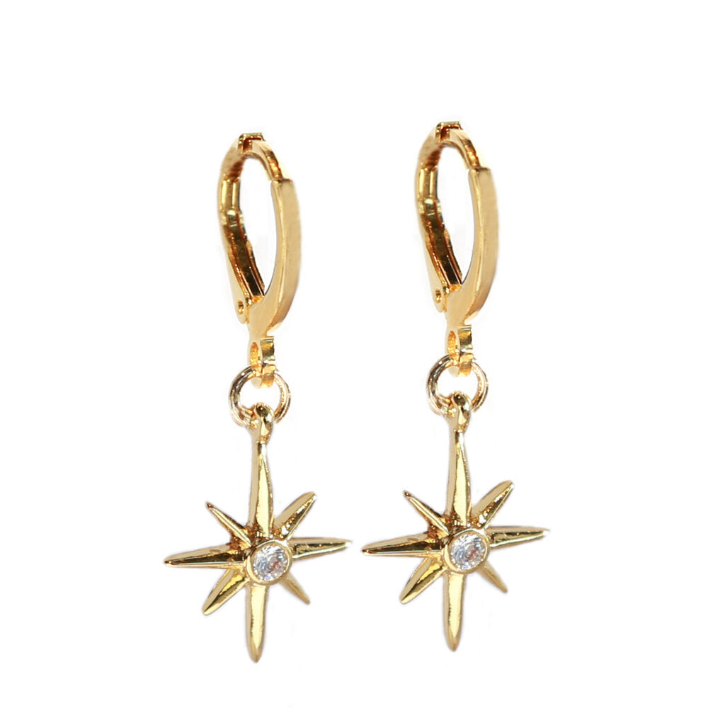 Boucles d'oreilles North star or
