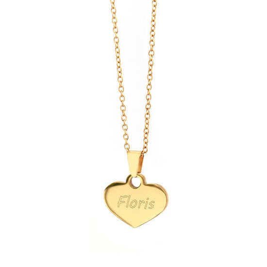 Engraved necklace gold - heart name