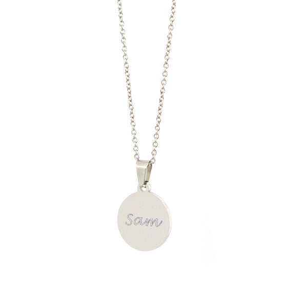 Engraved necklace silver - name