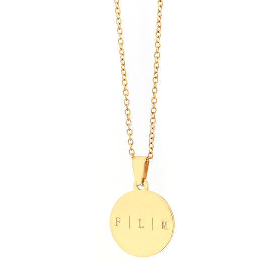 Engraved necklace gold - 3 initials