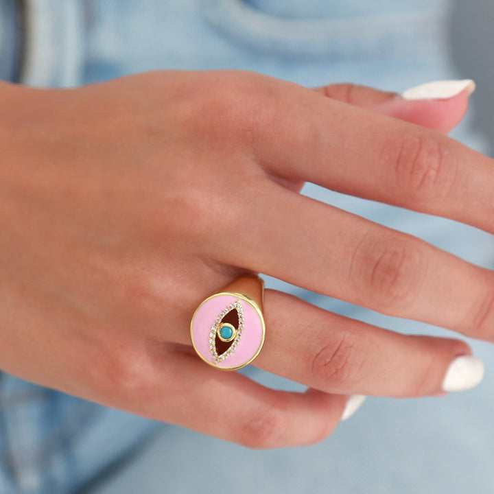 Bague magic eye rose