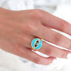 Bague magic eye blue