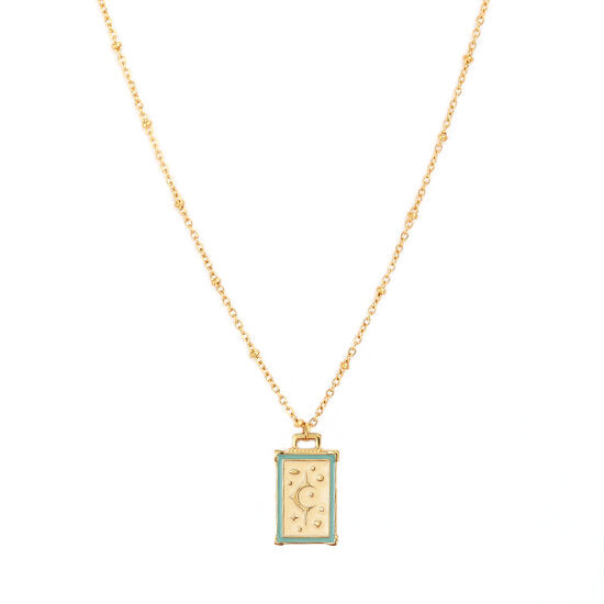 Crema de historia de luna de cadena de oro