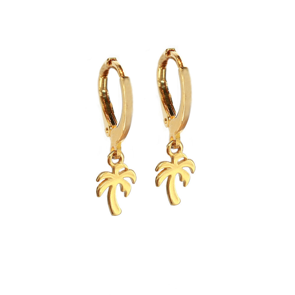 Gold earrings little palm