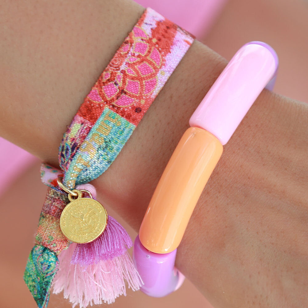 Bracelet penne purple pink orange